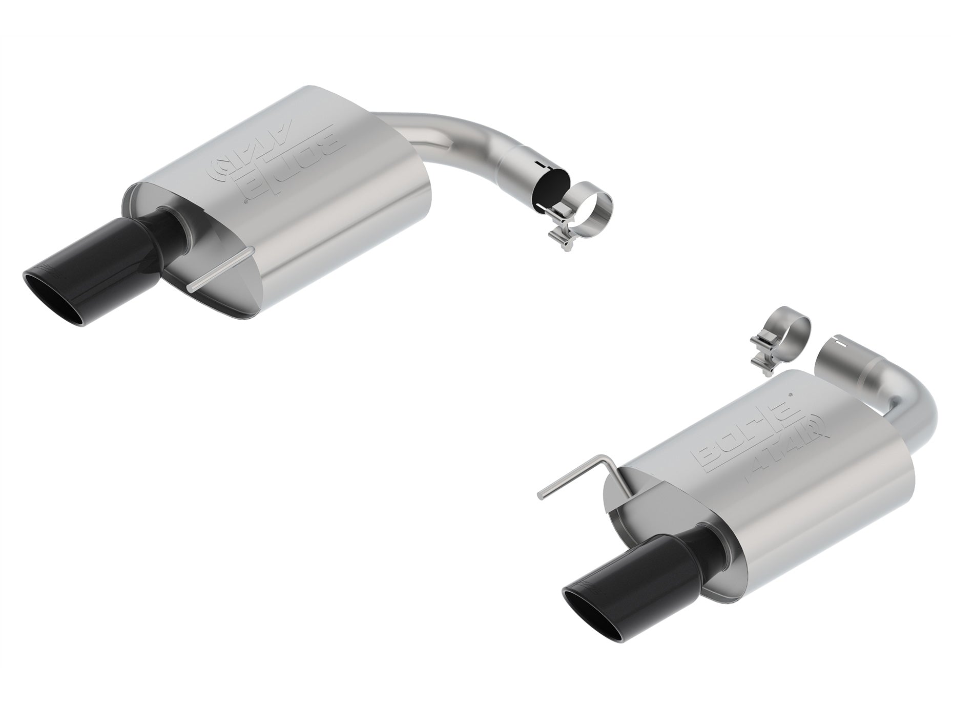 BORLA Axle-Back 'ATAK' Exhaust (Black Tips) for Mustang 5.0L GT 2015-17 | #11895BC