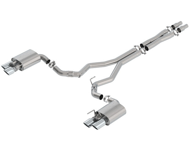 Cat-Back ATAK Exhaust (Chrome Tips) for Mustang 5.0L GT 2018-23 | #140743 | Borla - Available from NEMESISUK.COM