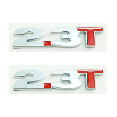 Ford 2.3T Wing Emblem (Pair) (Chrome/Red) for Mustang EcoBoost 2015-22 | #3668-01 - Available from NEMESISUK.COM