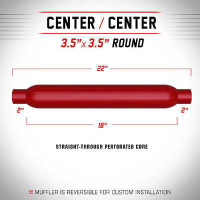 Universal Glass Pack Muffler 2" C/C Round 3.5" x 18" | Magnaflow #13124