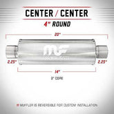 Universal Muffler/Silencer 2.25" ID/OD, Round 4" x 14" | Magnaflow #10445