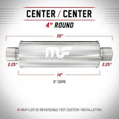 Universal Muffler/Silencer 2.25" ID/OD, Round 4" x 14" | Magnaflow #10445
