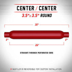 Universal Glass Pack Muffler 2" C/C Round 3.5" x 26" | Magnaflow #13144