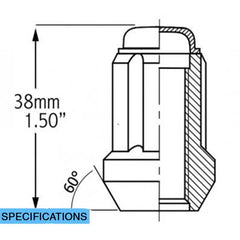 Coyote Wheel Accessories Chrome 1.5" Spline Wheel Nut Kit for Mustang 2015-22 | #63K548S - Available from NEMESISUK.COM