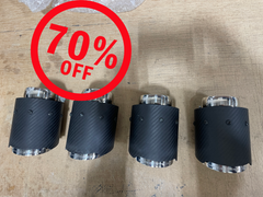 Porsche Fabspeed Carbon Fibre Deluxe Quad Style Tips Scratch & Dent #SDFSTIPSCF4