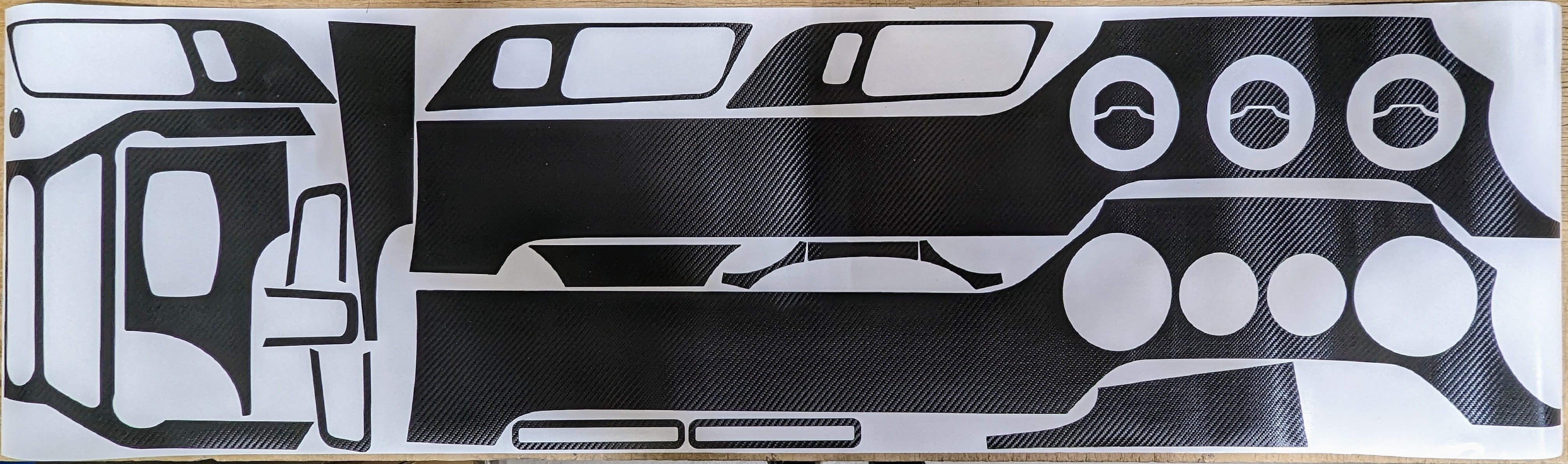 Dash Overlay Vinyl Kit (Black Carbon Fibre) for Mustang 2015-23 | #15FM_DOK_CF - Available from NEMESISUK.COM