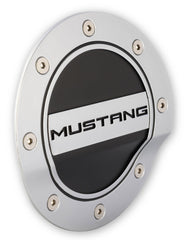 DRAKE Fuel Door (Silver/Black, ft. Mustang) for Mustang 2015-23 | #FR3Z-6640526-MS - Available from NEMESISUK.COM