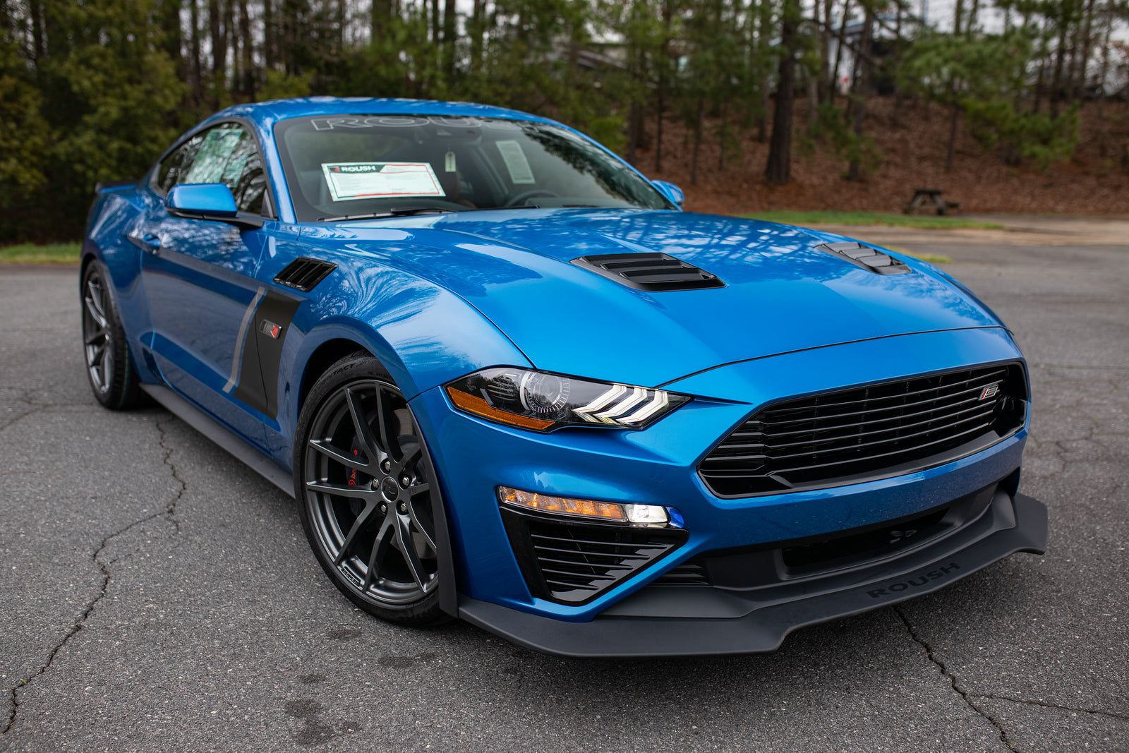 ROUSH Chin Spoiler and Wheel Shroud 3-Piece Aero Kit for Mustang 2018-23 | #422082 - Available from NEMESISUK.COM