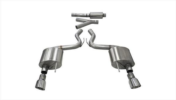 Sport Cat-Back Exhaust (Polished Tips) for Mustang 2.3L EcoBoost 2015-22 | #14343 | Corsa Performance - Available from NEMESISUK.COM