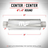 Universal Muffler/Silencer 2" ID/OD, Round 4" x 18" | Magnaflow #10424