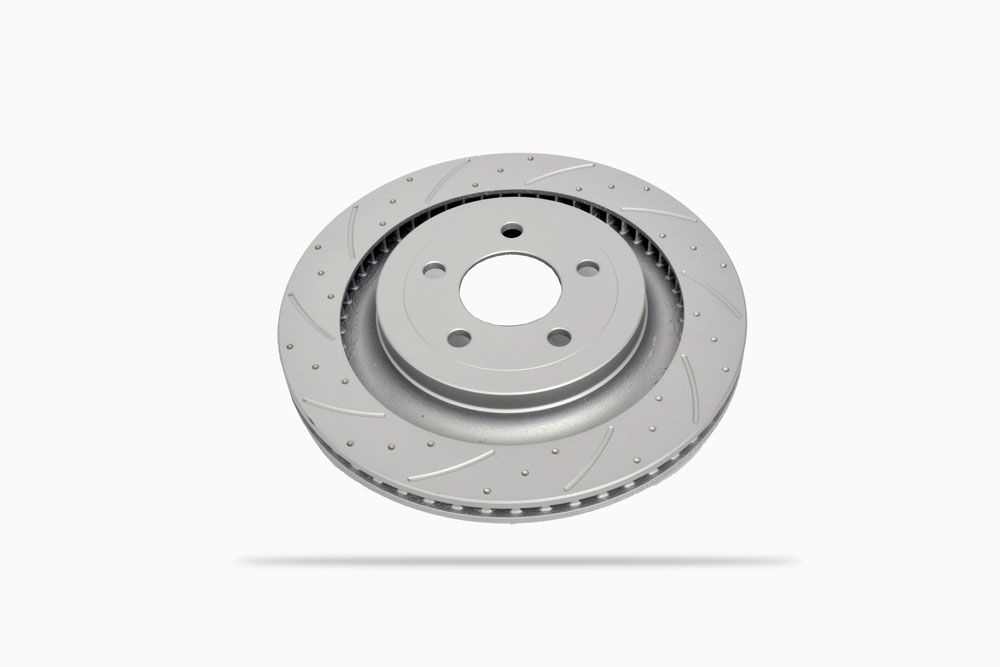 Slotted & Dimpled Rear Discs for Mustang 2015-23 | #6560088SGL/R | Pedders - Available from NEMESISUK.COM