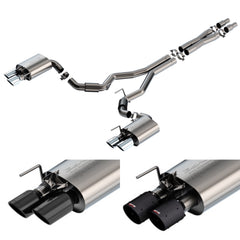 S-Type Cat-Back Exhaust Polished/Black/Carbon Tips For Mustang GT 2024+ | #140962 | Borla