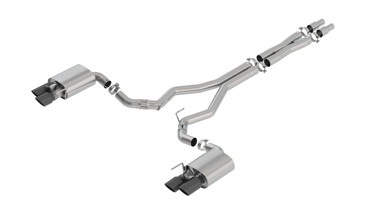 Cat-Back ATAK Exhaust (Black Tips) for Mustang 5.0L GT 2018-23 | #140743BC | Borla - Available from NEMESISUK.COM