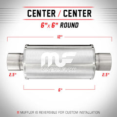 Universal Muffler/Silencer 2.5" C/C Oval 5x8" x 6" | Magnaflow #14158