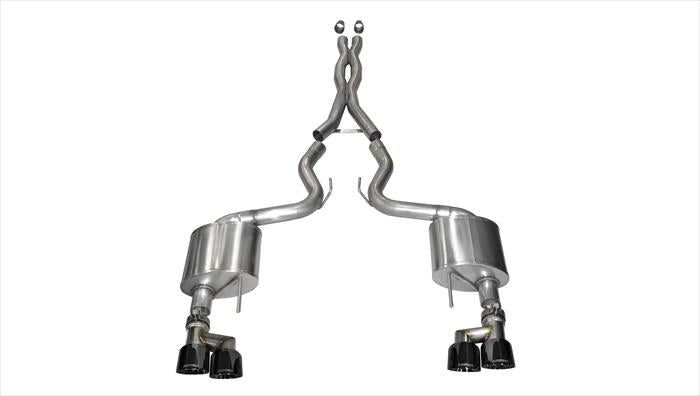 Corsa Xtreme Quad Tipped Cat-Back Exhaust (Black Tips) for Mustang GT 5.0L 2015-17 | #14335BLK - Available from NEMESISUK.COM