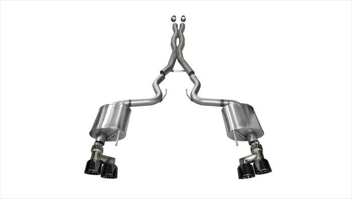 Corsa Sport Cat-Back Exhaust (Black Tips) for Mustang GT 5.0L 2015-17 | #14337BLK - Available from NEMESISUK.COM