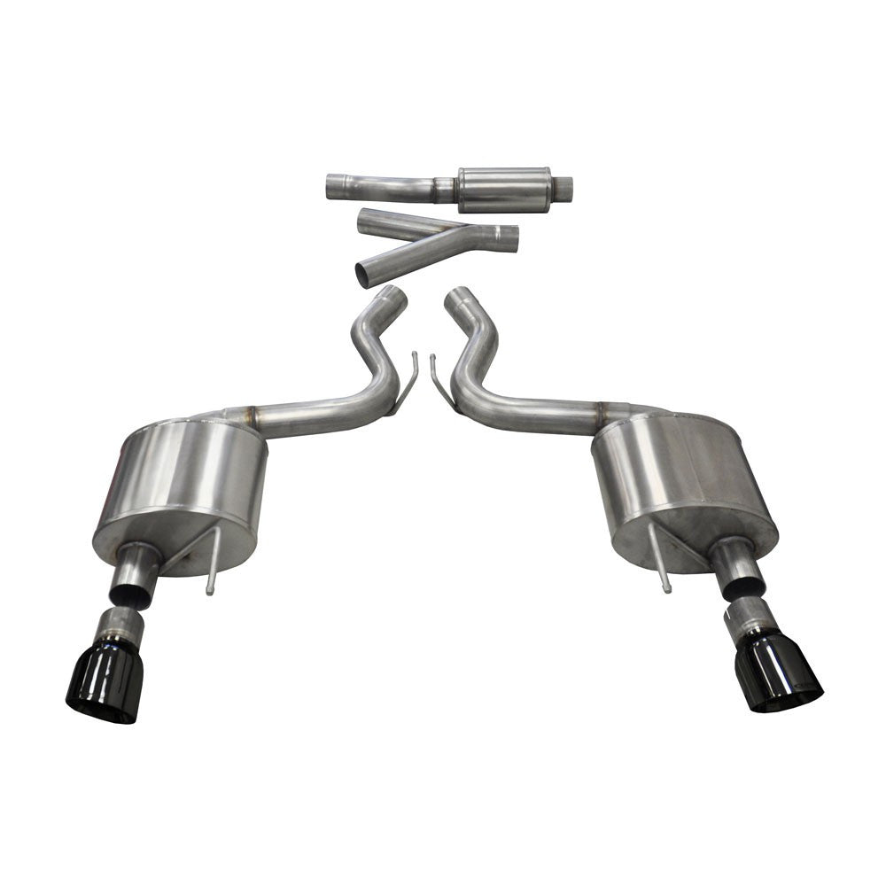 Corsa 'Sport' Cat-Back Exhaust (Black Tips) for Mustang 2.3L EcoBoost 2015-21 | #14343BLK - Available at NEMESISUK.COM