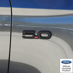 Ford 5.0 Wing Emblem Pair (Matte Black) for Mustang GT 2015-22 | #EM000550MX2 - Available from NEMESISUK.COM