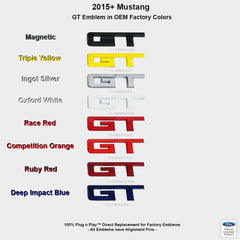 Ford Rear GT Emblem (Competition Orange) for Mustang 5.0L GT 2015-23 | #EM0005GTOR