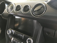 Dash Overlay Vinyl Kit (Black Carbon Fibre) for Mustang 2015-23 | #15FM_DOK_CF - Available from NEMESISUK.COM