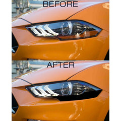 ANCHOR ROOM Front Headlight Partial Amber Corner Tints (Options available) for Mustang 2018-20 | 18FM_PHAC.  Available from NemesisUK.Com