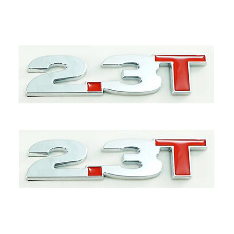 Ford 2.3T Wing Emblem (Pair) (Chrome/Red) for Mustang EcoBoost 2015-22 | #3668-01 - Available from NEMESISUK.COM