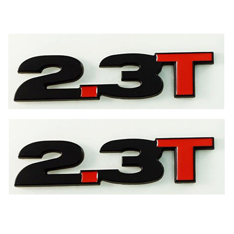 Ford 2.3T Wing Emblem (Pair) (Matte Black/Red) for Mustang EcoBoost 2015-22 | #3668-02 - Available from NEMESISUK.COM