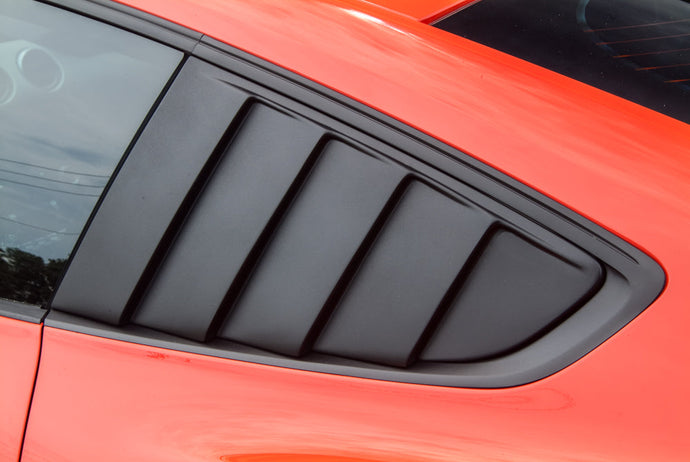 Cervinis Quarter Window Louvers (Matte Black) for Mustang 2015-23 | #4447-MB-CERVINIS - Available from NEMESISUK.COM
