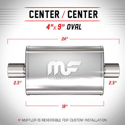 Universal Muffler/Silencer 2.5" C/C Oval 4x9" x 18" | Magnaflow #11246