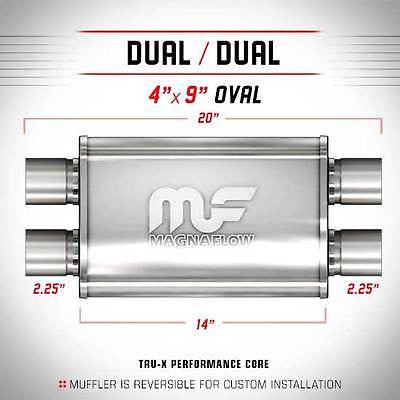 Universal Muffler/Silencer 2.25"D/D Oval 4x9" x 14" | Magnaflow #11385