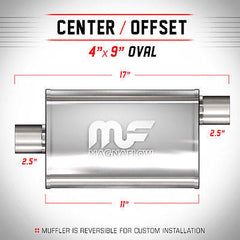 Universal Muffler/Silencer 2.5" C/O Oval 4x9" x 11" | Magnaflow #11366