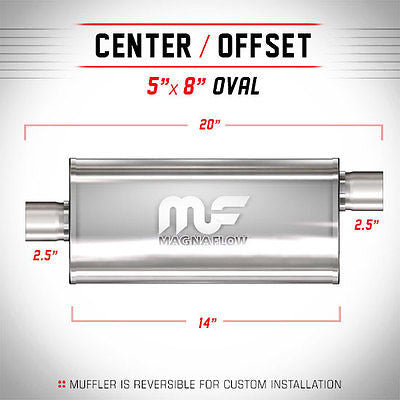 Universal Muffler/Silencer 2.5" C/O Oval 5x8" x 14" | Magnaflow #14226