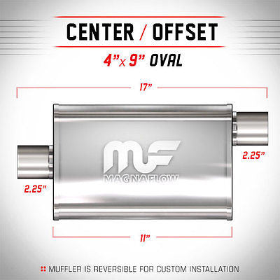 Universal Muffler/Silencer 2.25" C/O Oval 4x9" x 11" | Magnaflow #11365