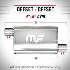Universal Muffler/Silencer 2.5" O/O Oval 4x9" x 14" | Magnaflow #11236