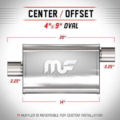 Universal Muffler/Silencer 2.25" C/O Oval 4x9" x 14" | Magnaflow #14325