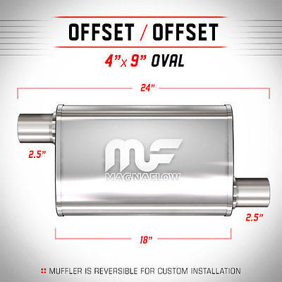 Universal Muffler/Silencer 2.5" O/O Oval 4x9" x 18" | Magnaflow #11266