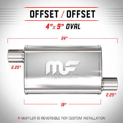 Universal Muffler/Silencer 2.25" O/O Oval 4x9" x 18" | Magnaflow #11265