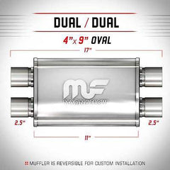 Universal Muffler/Silencer 2.5" D/D Oval 4x9" x 11" | Magnaflow #11379
