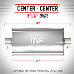 Universal Muffler/Silencer 3" C/C Oval 5" x 11"  | Magnaflow #12579