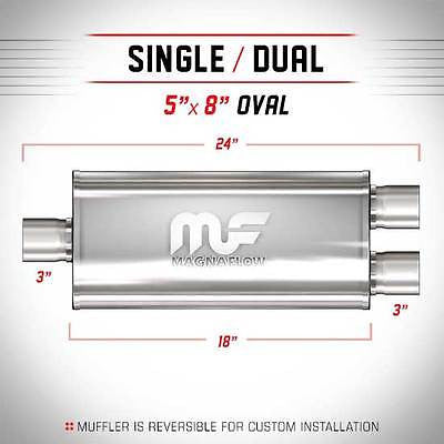 Universal Muffler/Silencer 3" S/D Oval 5x8" x 18" | Magnaflow #12298