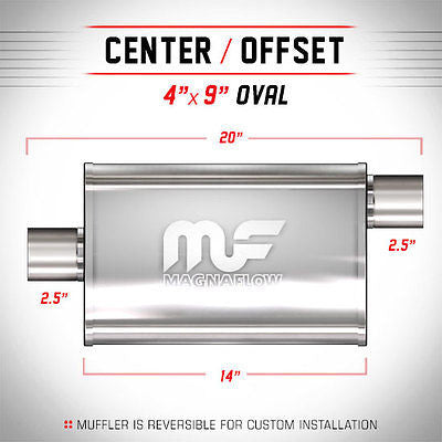 Universal Muffler/Silencer 2.5" ID/OD, Oval 4x9" x 14" | Magnaflow #11226