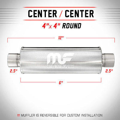 Universal Muffler/Silencer 2.5" C/C Round 4" x 6" | Magnaflow #14156