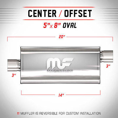 Universal Muffler/Silencer 3" C/O Oval 5x8" x 14" | Magnaflow #12229