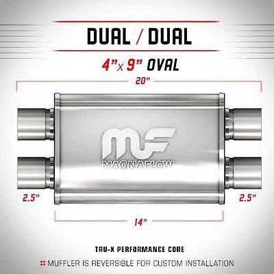 Universal Muffler/Silencer 2.5" D/D Oval 4x9" x 14" | Magnaflow #11386