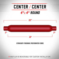 Universal Glass Pack Muffler 3" C/C Round 4" x 18" | Magnaflow #13129