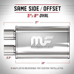 Universal Muffler/Silencer 2.5" O/OSE Oval 5x8" x 14" | Magnaflow #14210