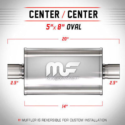 Universal Muffler/Silencer 2.5" C/C Oval 5x8" x 14" | Magnaflow #12216