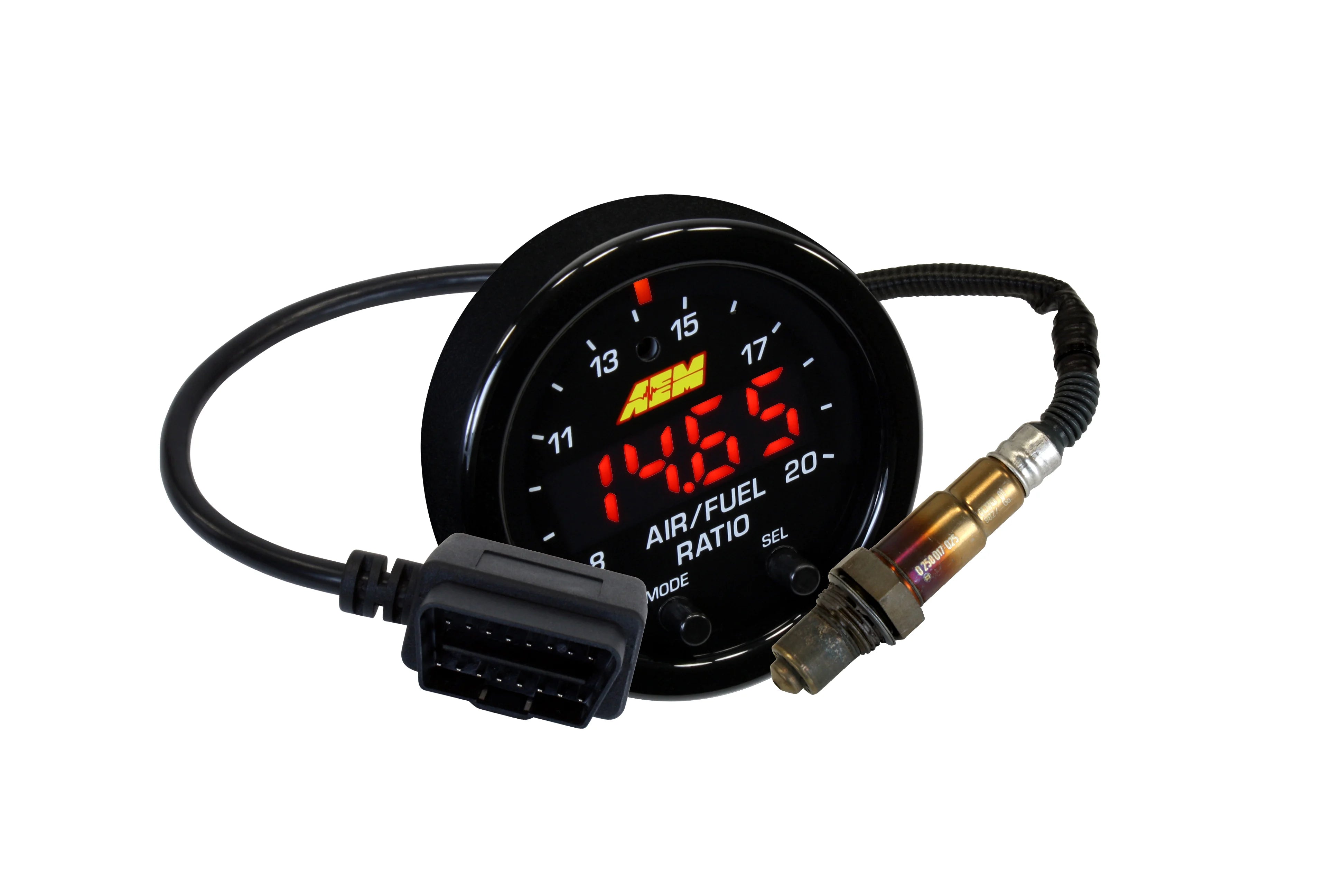 Wide Band AEM AFR-meter meet lucht/brandstofverhouding Wide Band AEM AFR-meter meet lucht/brandstofverhouding