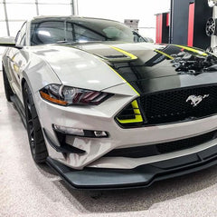 GT4 Style Front Dive Planes (Satin Black) for Mustang 2018-23 | #JR3B-63001C74-AB | Drake Muscle Cars