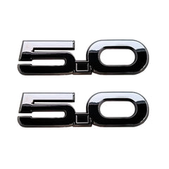 Ford 5.0 Wing Emblem Pair (Black Chrome) for Mustang GT 2015-22 | #EM000550BCX2 - Available from NEMESISUK.COM